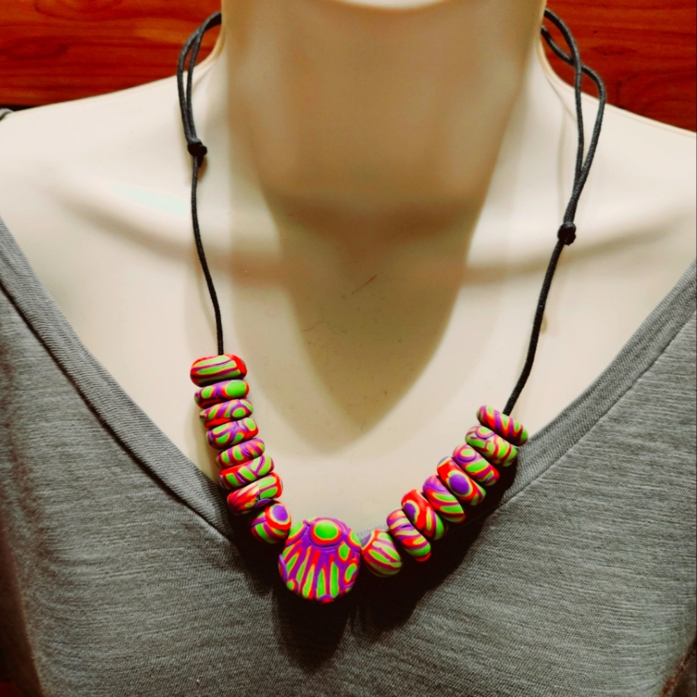 Artisan Handmade Polymer Clay Necklace